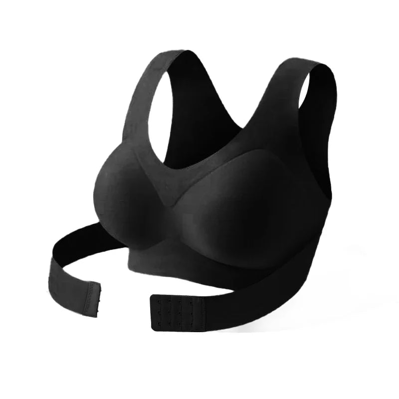 Haltungskorrektur-BH für Damen – Vorderverschluss, Rückenfrei Design, Drahtlos, Push-Up Stützung – Premium Qualität, Sofort-Halt für Rücken & Schultern – Hautfarben/Schwarz/Braun, S-4XL