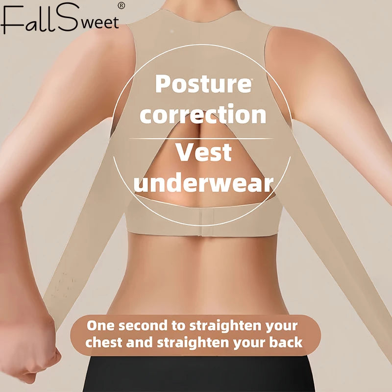 Haltungskorrektur-BH für Damen – Vorderverschluss, Rückenfrei Design, Drahtlos, Push-Up Stützung – Premium Qualität, Sofort-Halt für Rücken & Schultern – Hautfarben/Schwarz/Braun, S-4XL