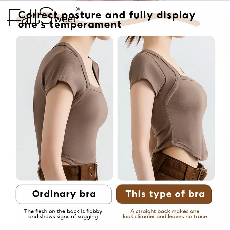 Haltungskorrektur-BH für Damen – Vorderverschluss, Rückenfrei Design, Drahtlos, Push-Up Stützung – Premium Qualität, Sofort-Halt für Rücken & Schultern – Hautfarben/Schwarz/Braun, S-4XL