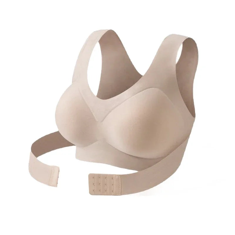 Haltungskorrektur-BH für Damen – Vorderverschluss, Rückenfrei Design, Drahtlos, Push-Up Stützung – Premium Qualität, Sofort-Halt für Rücken & Schultern – Hautfarben/Schwarz/Braun, S-4XL